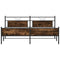 vidaXL Metal Bed Frame without Mattress Smoked Oak 193x203 cm
