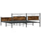 vidaXL Metal Bed Frame without Mattress Smoked Oak 193x203 cm