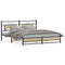 vidaXL Metal Bed Frame without Mattress Sonoma Oak 180x200 cm Super King