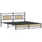 vidaXL Metal Bed Frame without Mattress Sonoma Oak 180x200 cm Super King