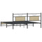 vidaXL Metal Bed Frame without Mattress Sonoma Oak 180x200 cm Super King