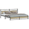 vidaXL Metal Bed Frame without Mattress Sonoma Oak 200x200 cm