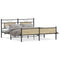 vidaXL Metal Bed Frame without Mattress Sonoma Oak 160x200 cm