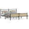 vidaXL Metal Bed Frame without Mattress Sonoma Oak 180x200 cm Super King