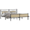 vidaXL Metal Bed Frame without Mattress Sonoma Oak 180x200 cm Super King