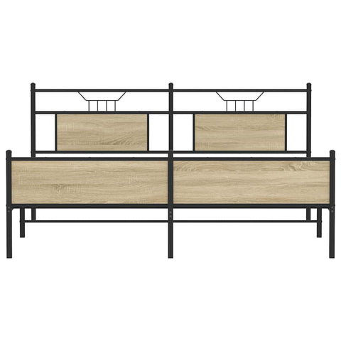 vidaXL Metal Bed Frame without Mattress Sonoma Oak 183x213 cm
