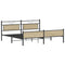 vidaXL Metal Bed Frame without Mattress Sonoma Oak 193x201 cm