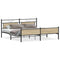 vidaXL Metal Bed Frame without Mattress Sonoma Oak 200x200 cm