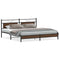 vidaXL Metal Bed Frame without Mattress Brown Oak 200x200 cm