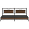 vidaXL Metal Bed Frame without Mattress Brown Oak 200x200 cm