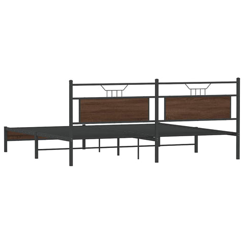 vidaXL Metal Bed Frame without Mattress Brown Oak 200x200 cm