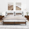 vidaXL Metal Bed Frame without Mattress Brown Oak 180x200 cm Super King