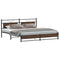 vidaXL Metal Bed Frame without Mattress Brown Oak 193x203 cm