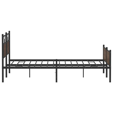 vidaXL Metal Bed Frame without Mattress Brown Oak 160x200 cm