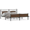 vidaXL Metal Bed Frame without Mattress Brown Oak 180x200 cm Super King