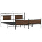 vidaXL Metal Bed Frame without Mattress Brown Oak 180x200 cm Super King
