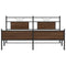 vidaXL Metal Bed Frame without Mattress Brown Oak 180x200 cm Super King