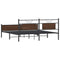 vidaXL Metal Bed Frame without Mattress Brown Oak 180x200 cm Super King