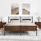vidaXL Metal Bed Frame without Mattress Brown Oak 180x200 cm Super King