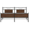 vidaXL Metal Bed Frame without Mattress Brown Oak 183x213 cm