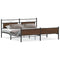vidaXL Metal Bed Frame without Mattress Brown Oak 193x203 cm