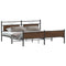 vidaXL Metal Bed Frame without Mattress Brown Oak 193x203 cm