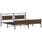 vidaXL Metal Bed Frame without Mattress Brown Oak 193x203 cm