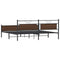 vidaXL Metal Bed Frame without Mattress Brown Oak 193x203 cm