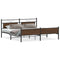 vidaXL Metal Bed Frame without Mattress Brown Oak 200x200 cm