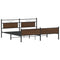 vidaXL Metal Bed Frame without Mattress Brown Oak 200x200 cm