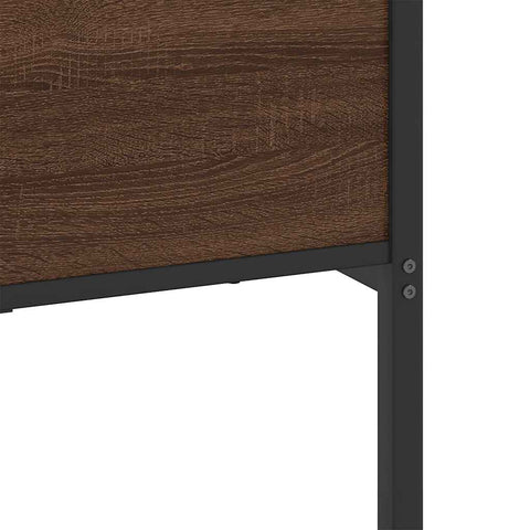 vidaXL Metal Bed Frame without Mattress Brown Oak 200x200 cm