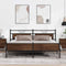 vidaXL Metal Bed Frame without Mattress Brown Oak 200x200 cm