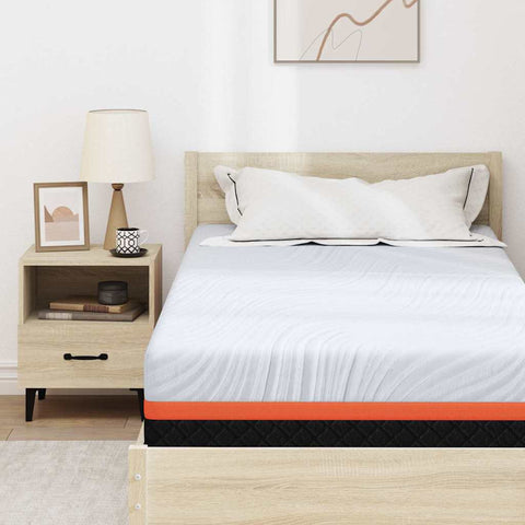 vidaXL Mattress White and Grey 90 x 190 cm Memory Foam