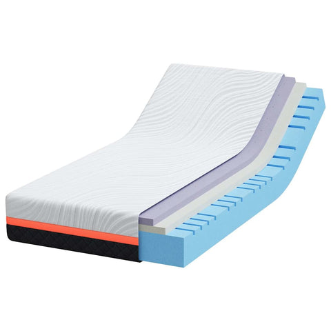 vidaXL Mattress White and Grey 90 x 190 cm Memory Foam
