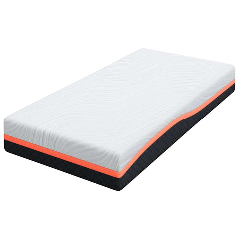 vidaXL Mattress White and Grey 90 x 200 cm Memory Foam