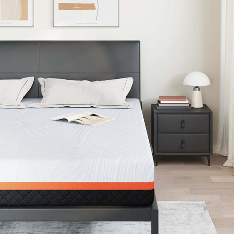 vidaXL Mattress White and Grey 180 x 200 cm Memory Foam