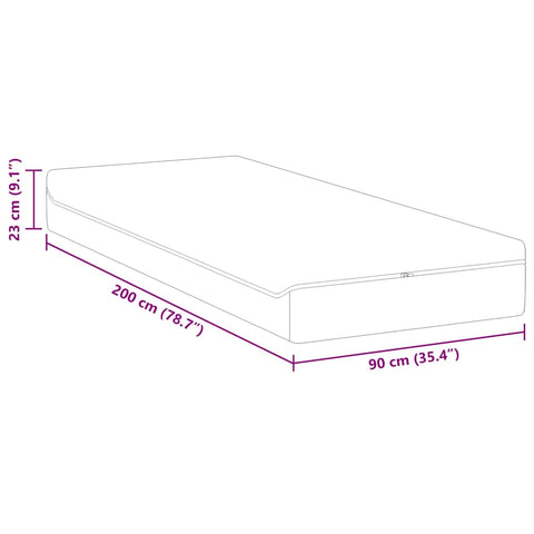 vidaXL Mattress White and Grey 90 x 200 cm Pocket Spring