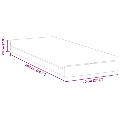 vidaXL Mattresses White, Grey 70 x 200 cm