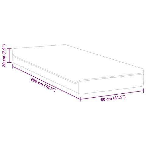 vidaXL Mattresses White, Grey 80 x 200 cm