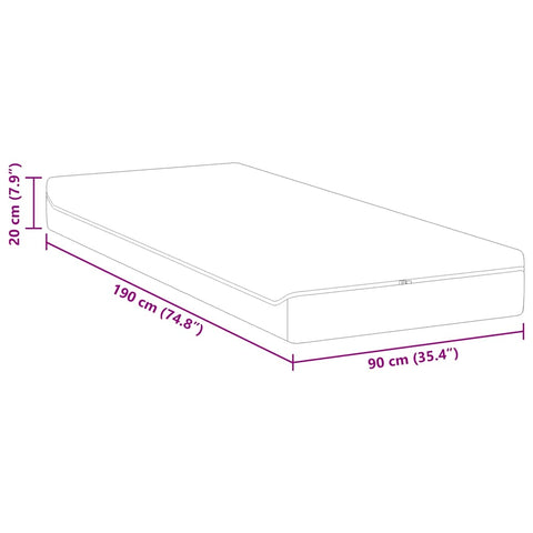 vidaXL Mattresses White, Grey 90 x 190 cm