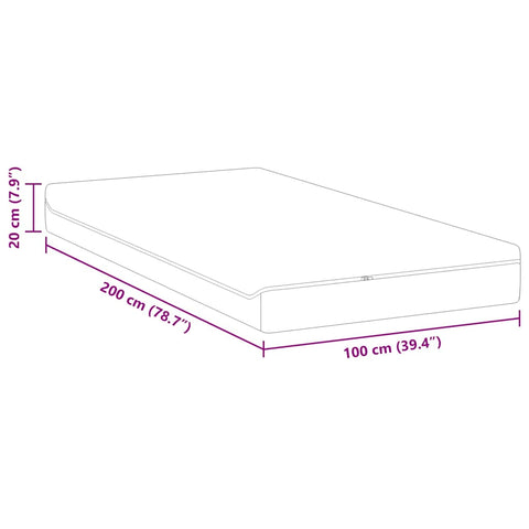 vidaXL Mattresses White, Grey 100 x 200 cm