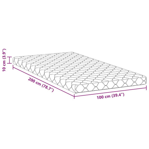 vidaXL Mattresses White 200 x 100 cm 100% polyester fabric