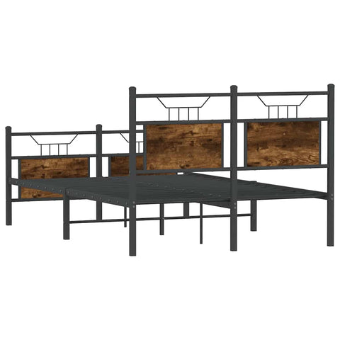 vidaXL Bed Frame without Mattress Smoked Oak 120x200 cm Engineered Wood