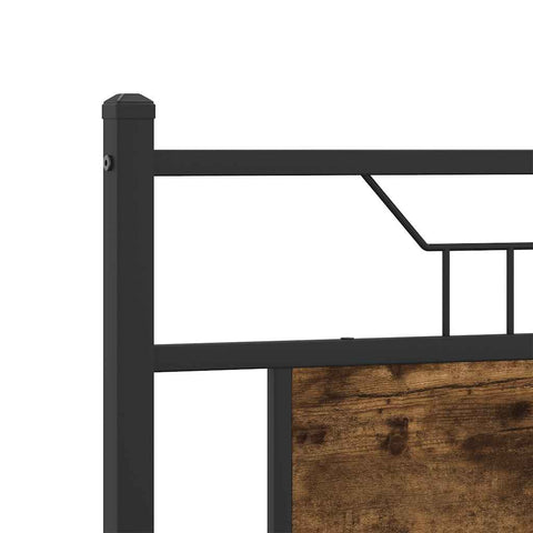 vidaXL Headboard Smoked Oak 150 cm Engineered Wood and Steel