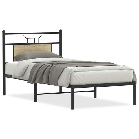 vidaXL Bed Frame without Mattress Sonoma Oak 90x190 cm Single Engineered Wood