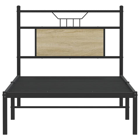 vidaXL Bed Frame without Mattress Sonoma Oak 90x190 cm Single Engineered Wood