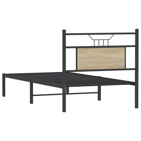 vidaXL Bed Frame without Mattress Sonoma Oak 90x190 cm Single Engineered Wood