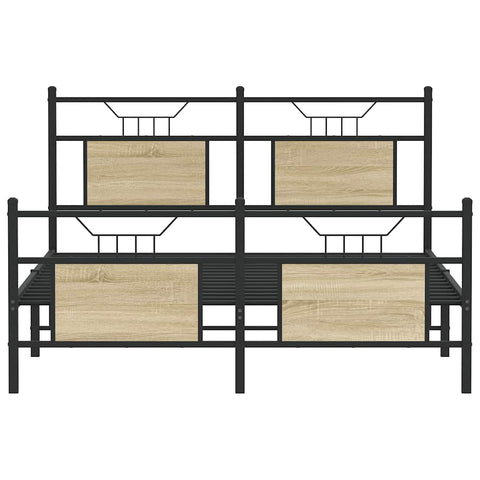 vidaXL Bed Frame without Mattress Sonoma Oak 140x190 cm Engineered Wood