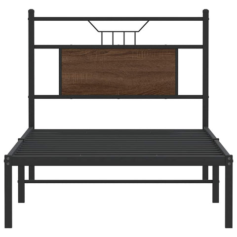 vidaXL Bed Frame without Mattress Brown Oak 75x190 cm Small Single Engineered Wood