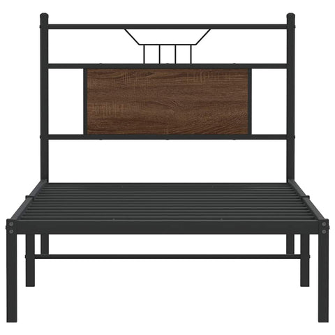 vidaXL Bed Frame without Mattress Brown Oak 80x200 cm Engineered Wood
